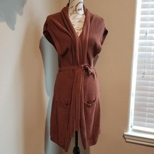 Chicos Sleeveless Cardigan Duster Sweater Size 2